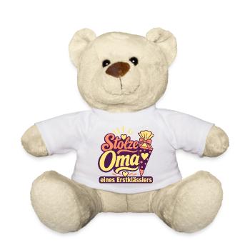 Stolze Oma eines Erstklässlers, 1. Klasse Einschul - Teddy Bear - white - Front