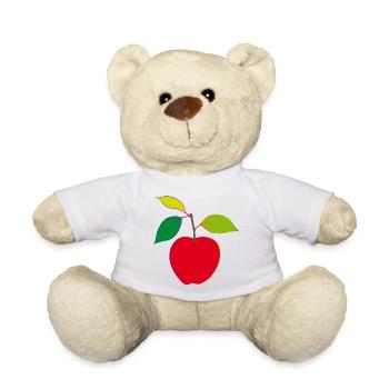 Minimalist Apple | Modern apple motif - Teddy Bear - white - Front