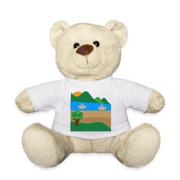 Seeuferboote und Berge - Teddy - Weiß - Vorne