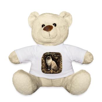 Chat Birman Mom Cadre en Or - Nounours - blanc - Devant