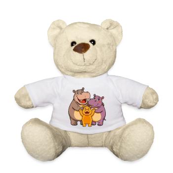Hippopotames amusants - Nounours - blanc - Devant