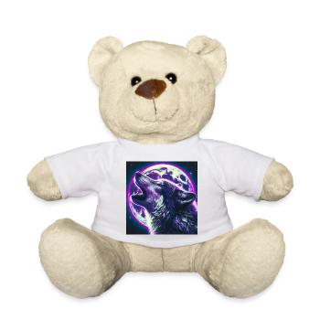 Le loup hurle à la pleine lune - Nounours - blanc - Devant