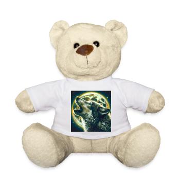 Wolf heult zum Vollmond - Teddy - Weiß - Vorne