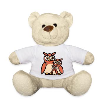 Famille de hiboux - Nounours - blanc - Devant