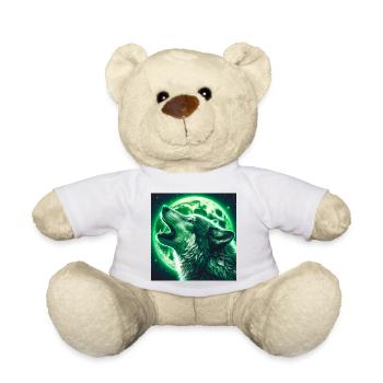 Wolf howls at the Full Moon - Teddy Bear - white - Front