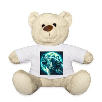 Wolf howls at the Full Moon - Teddy Bear - white - Front