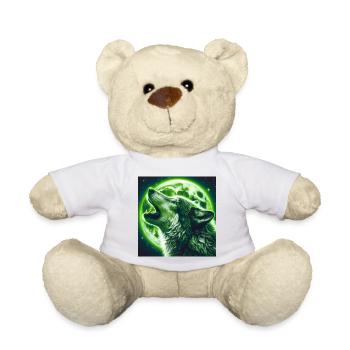 Wolf howls at the Full Moon - Teddy Bear - white - Front