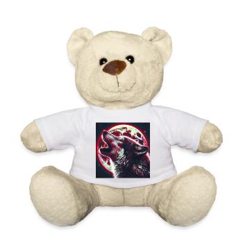 Wolf howls at the Full Moon - Teddy Bear - white - Front