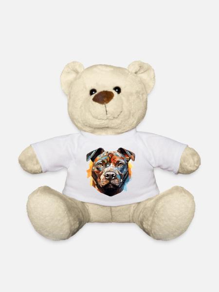 Bunter polygonaler Hund - 052 - Teddy - Weiß