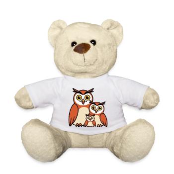 Eulenfamilie Cartoon - Teddy - Weiß - Vorne