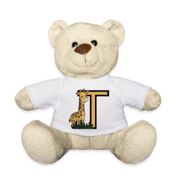 Giraffe und T Alphabet Design - Teddy - Weiß - Vorne