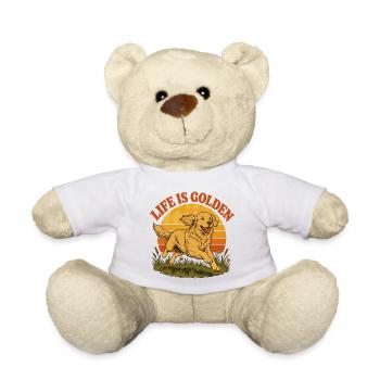 Life is golden with Golden Retriever - Teddy Bear - white - Front