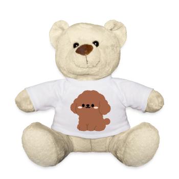 Brauner Pudel-Plüsch-Charme - Teddy - Weiß - Vorne