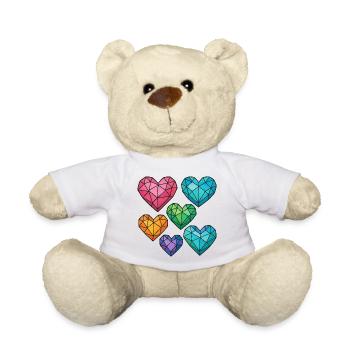 Kristallherzen in verschiedenen Farben - Teddy - Weiß - Vorne