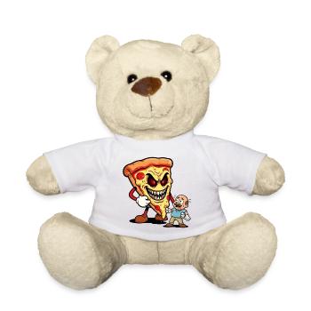 Pizza Monster Menace - Teddy Bear - white - Front