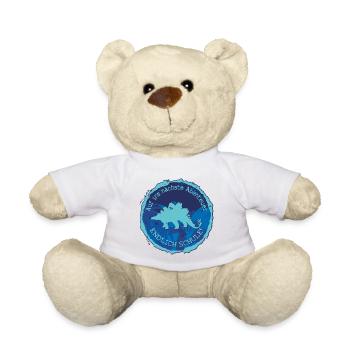 Emblème d’aventure du dino Stegosaurus – L’école enfin - Nounours - blanc - Devant