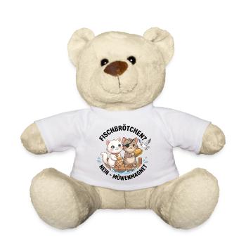 Katzen Fischbrötchen Möwenmagnet - Teddy - Weiß - Vorne
