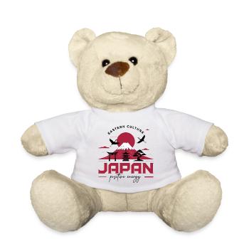 Japan Culture: Fuji & Positive Energy - Teddy Bear - white - Front