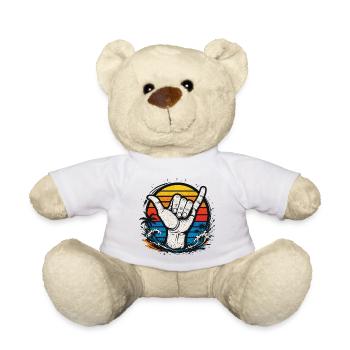 Shaka Wave Sunset Surf Vibes - Teddy Bear - white - Front