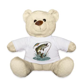 FISHING. WAIT. CATCH. - Teddy Bear - white - Front