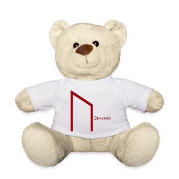 Rune Uruz avec Sens Rouge – Viking Futhark Norse - Nounours - blanc - Devant