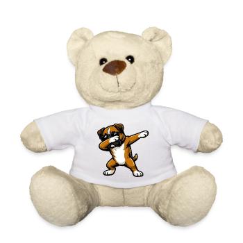 Dabbing Boxer in Comic Style - Teddy Bear - white - Front