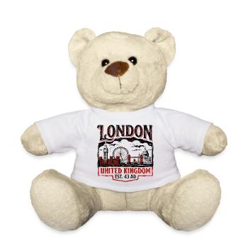 London United Kingdom Est 43 AD - Teddy Bear - white - Front