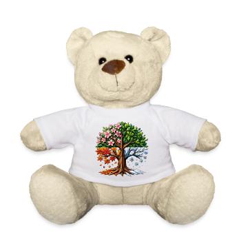 Four Seasons Tree Polygon - Teddy Bear - white - Front