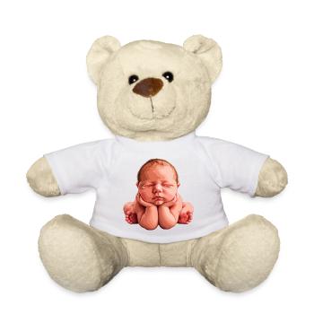 Illustration eines ruhenden Neugeborenen - Teddy - Weiß - Vorne