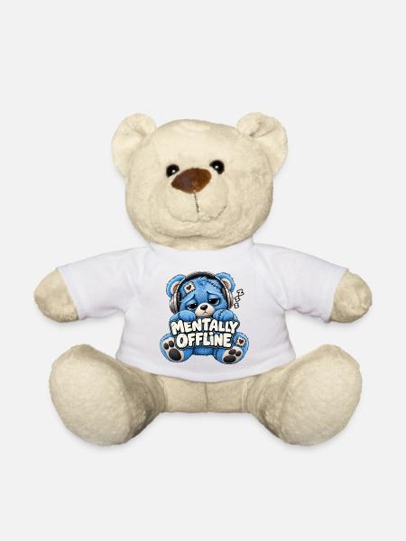 Mentally Offline Plüschbär - Teddy - Weiß