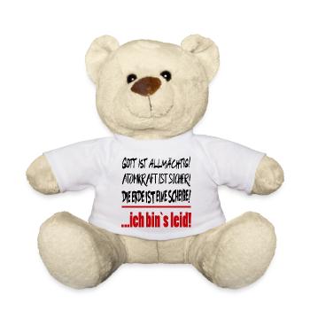 Erde Scheibe Gott Allmächtig Sprüche Floskel  - Teddy - Weiß - Vorne