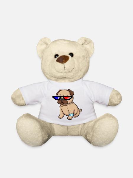 Pixel Shades Pug - Teddy - Weiß