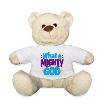 Was für ein mächtiger Gott, christliches Sprichwort - Teddy - Weiß - Vorne