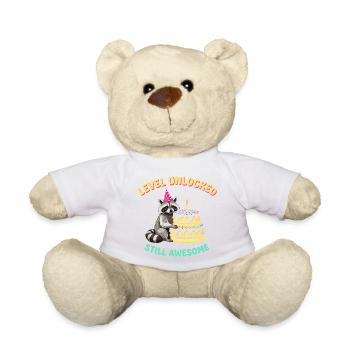 Level Freigeschaltet Waschbär am Kuchen - Teddy - Weiß - Vorne