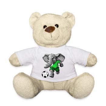 Fussballer Elefant - Teddy - Weiß - Vorne