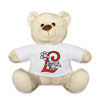 Buchstabe L Blüte Initiale - Teddy - Weiß - Vorne