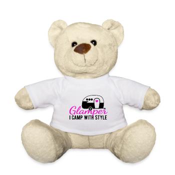 Glamper - happy camper Camping with style - Teddy Bear - white - Front