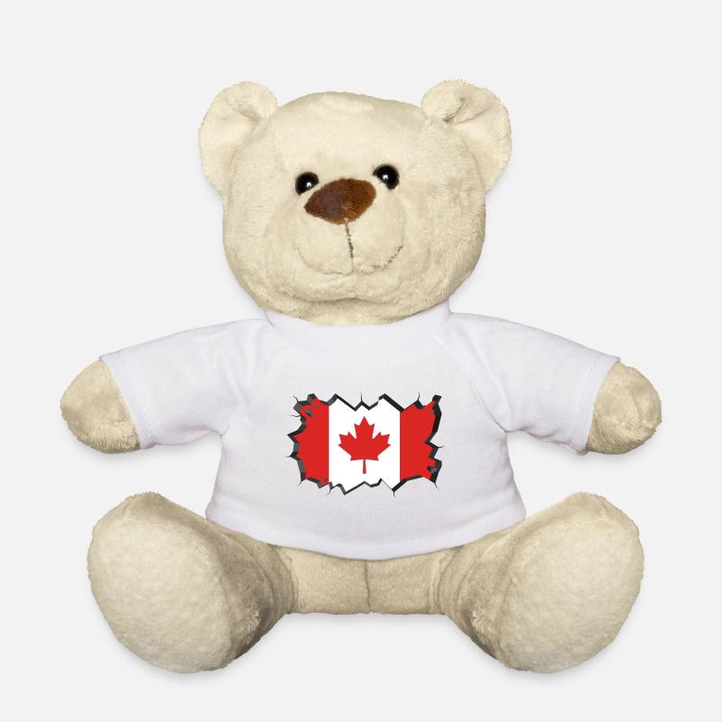 Kanada Flagge Ahorn Ahornblatt Maple Leaf Canada - Teddy - Weiß