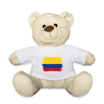 Kolumbien Flagge Vintage Kolumbianische Fahne - Teddy - Weiß - Vorne