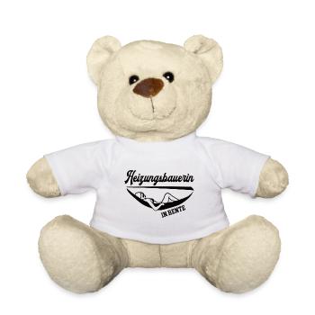 Heizungsbauerin in Rente Rentenbeginn Heizungsbau - Teddy - Weiß - Vorne