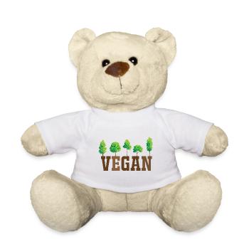 Vegan Shirt · Trees · Healthy Eating Gift - Teddy Bear - white - Front