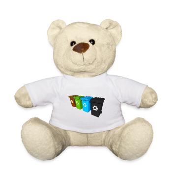 Recycling waste separation Muellone waste management - Teddy Bear - white - Front