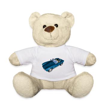 Sports car, race car, classic car, cabriolette - Teddy Bear - white - Front
