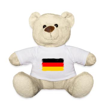 Drapeau de l'Allemagne coups de pinceau Allemagne accueil - Nounours - blanc - Devant