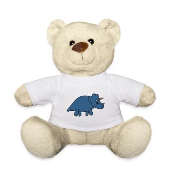 Cute Kawaii Triceratops Dino - Teddy Bear - white - Front