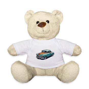 Car / Vehicle / Passenger Car / Mobile / Old Timer / Driving - Teddy Bear - white - Front