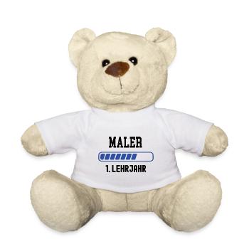 Ausbildung Maler 1. Lehrjahr Malerausbildung Lehre - Teddy - Weiß - Vorne