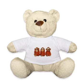 Three monkeys - Teddy Bear - white - Front