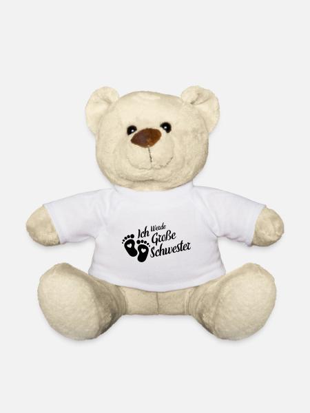 Ich werde grosse Schwester Herz - Teddy - Weiß