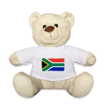 Südafrika Flagge Afrika Südafrikanische Fahne - Teddy - Weiß - Vorne
